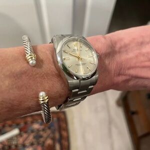David Yurman two tone pearl cuff